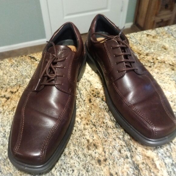 Mens Ecco Lace Up Brown Dress Work Shoes Size 43 (10 US) EUC - Picture 2 of 12